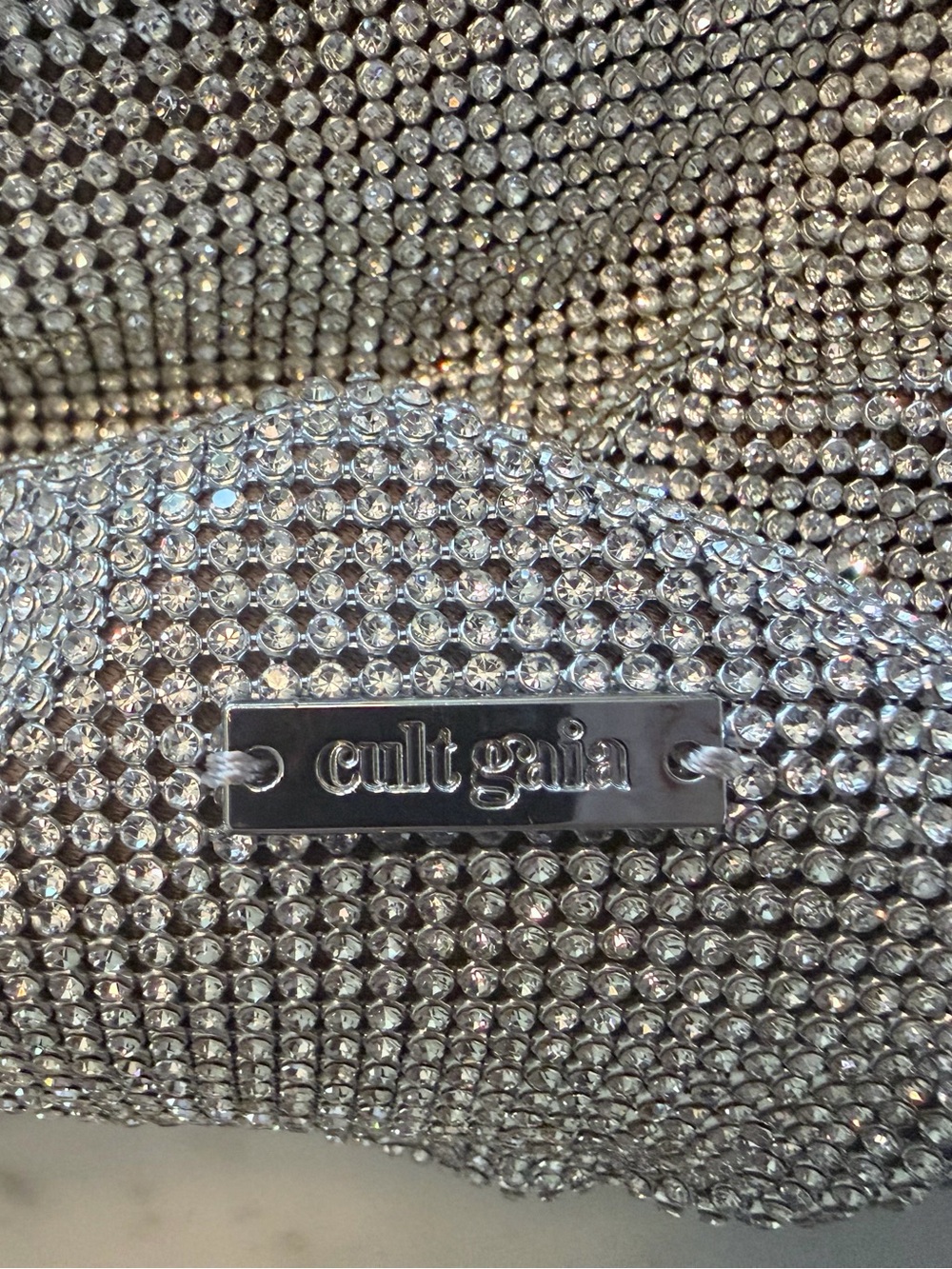 Cult Gaia Hera Nano silver crystal mesh clutch - Picture 3 of 12